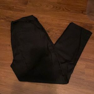 Black Cropped Dress Pants with Tie
